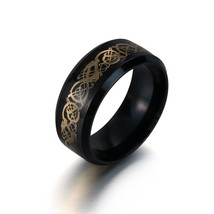 Gifts Fashion Size 6-13 Black Wedding Band Titanium Celtic Dragon Men&#39;s ... - £7.34 GBP
