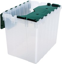Akro-Mils 66497 18 Gallon Plastic Stackable Storage Keepbox, Inch H, Clear/Green - £47.12 GBP