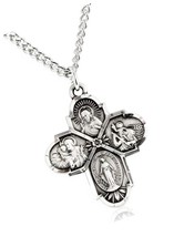 Men&#39;s Sterling Silver 4 Way Cross Pendant + + - £244.64 GBP