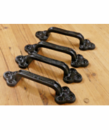 4 Large Handles Barn Door Black Heavy Duty Drawer Pulls Cabinet Dresser ... - $501.04 MXN