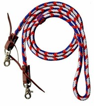 Western Saddle Horse 8&#39; Braided Nylon Red White Blue Barrel Racing Conte... - £11.63 GBP