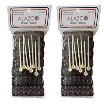 Alazco 14 Pc Vintage Style Hair Roller Medium Brush Rollers &amp; Pins Mesh Hair Cur - £11.62 GBP