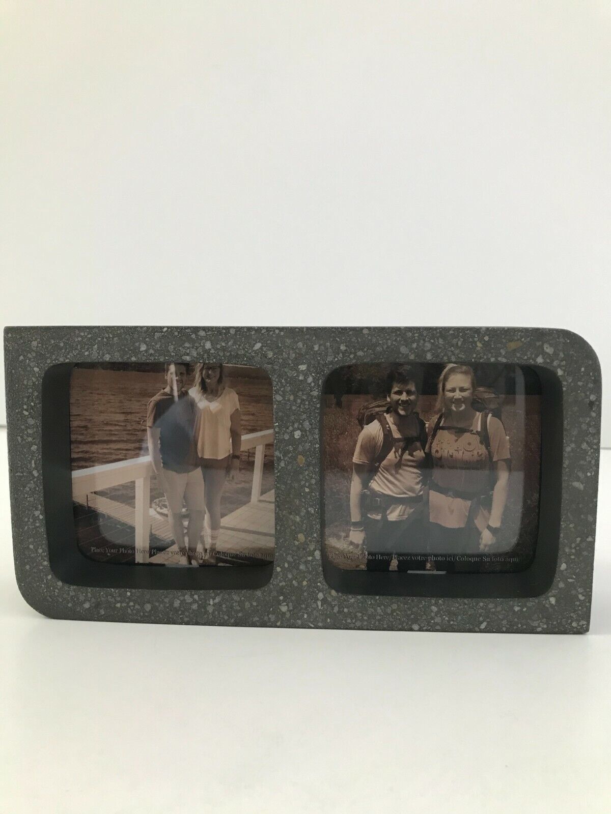 PRIMITIVES BY KATHY Double 4x4 Gray Stone Picture Frame (NEW)!!!! - $13.29