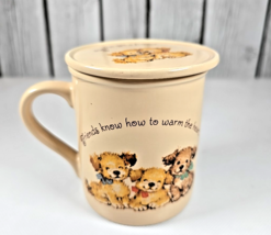 Hallmark Mug Mates Vintage 1983 Friendship Is A Cup w Lid Coaster Made i... - $201.72 MXN