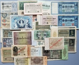 Allemagne Lot Over 120 Billets de Banque 1904 - 1923 Weimar Rare XF No Reserve - £119.27 GBP