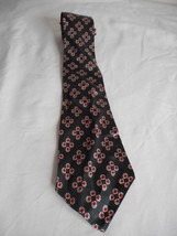 Vintage Black Red abstract square diamond pattern Tie necktie - $338.90 MXN
