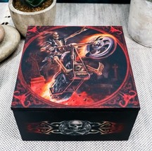 Gothic Skeleton Ghost Hell Rider Biker Hot Fire Decorative Mirror Trinke... - $300.14 MXN