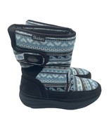 Skechers Tone Up Chalet Carve Snow Boots Blue Winter Knit Leather Womens... - £42.82 GBP