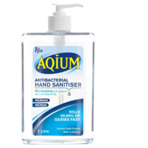Aqium Anti-bacterial Hand Sanitiser in a 1 Litre Pump - $84.49