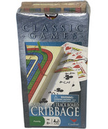 Cardinal Solid Wood 3-Track Cribbage Set Folding Board w/ Cards &amp; Pegs NEW - €9,61 EUR