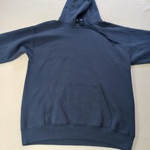 Hanes EcoSmart Men's Blue Cotton Blend Drawstring Pullover Hooded Sweatshirt L image 8