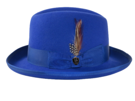 Men Bruno Capelo Dress Formal Hat Australian Wool Homburg Godfather GF108 Royal - £55.33 GBP