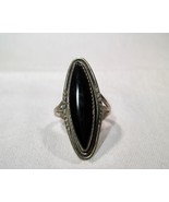 Vintage Sterling Silver Navajo Black Onyx Ring Size 10 K276 - £86.83 GBP