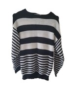 Rose - Black &amp; White Knit Long Sleeve Sweater - £9.14 GBP