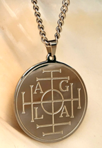 Alga Seal of Fortune Wheel Pendant 20 Inch Necklace Talisman Ancient Symbol - £9.03 GBP