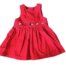 Walt Disney World Kids Red Corduroy Jumper Dress Girls Size 2T Mickey Mo... - £31.34 GBP