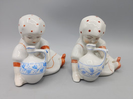 Zsolnay Porcelain Factory Hungary Janos Torok Girsl With Milk Jugs 3&quot; Lo... - £16.50 GBP