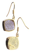 Orecchini A Goccia Con Gancio A Pecora In Druzy Rosa Placcati In Oro 18K... - $18.74