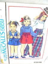 Vintage McCall&#39;s 5859 Uncut Infant Sewing Pattern Sz 3 Skirts blouse vest Uncut - £6.99 GBP