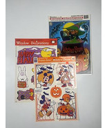 Vtg 90s Halloween Window Clings Decorations - Lot of 3 W/ Mickey Mouse - $14.95