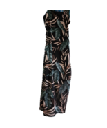 Palm Leaf Print Women's Dress Sz Medium, Black w/Sheer Palm Overlay - $8.00