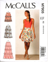 McCall&#39;s M7905 Misses 6 to 14 Mini and Maxi Tiered Skirts Uncut Sewing Pattern - £11.95 GBP