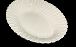 Syracuse China Wedding Ring Silhouette Oval Serving Bowl 10" x 7.75" Silver Trim image 5