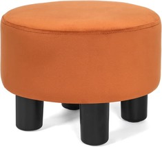 Joveco Ottoman Round Small Foot Rest Stool for Living Room Office (Orange) - $44.99