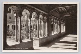 RPPC 1945 Cloister Of Saint Paul Basilica Rome Italy Real Photo Vintage Postcard - $16.93