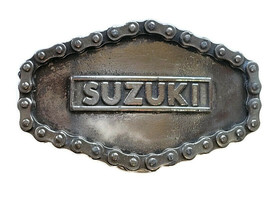 SUZUKI Car Motorcycle Limited Edition Silver-Metal Belt Buckle 1976 #623 3.5&quot; - £19.51 GBP