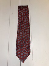 Vtg Sutter and Grant Red Blue Paisley 100% Silk Neck Tie - $8.90