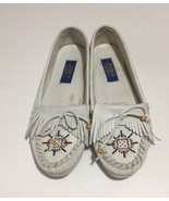 Vintage Valley Lane White Leather Moccasin Loafers Size 9 - $24.99