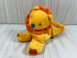 Gymboreen Gymbabies Grreg small mini 6&quot; plush lion beanbag yellow orange - £6.95 GBP
