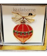 Liz Claiborne Christmas Ornament Brooch Bauble Macy&#39;s Holiday Lane w Box... - £5.87 GBP