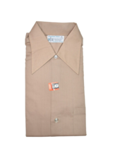 Vintage K Mart Shirt Mens M Beige Khaki Long Sleeve Button Up Point Coll... - £22.05 GBP