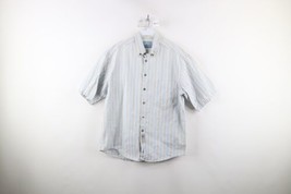 Vintage 90s Levis Mens Medium Distressed Baggy Fit Striped Collared Button Shirt - £31.25 GBP