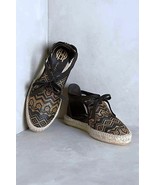 HOUSE OF HARLOW Carolyne Espadrille Flat Sandal Leather Wraparound Lace ... - $2,191.31 MXN