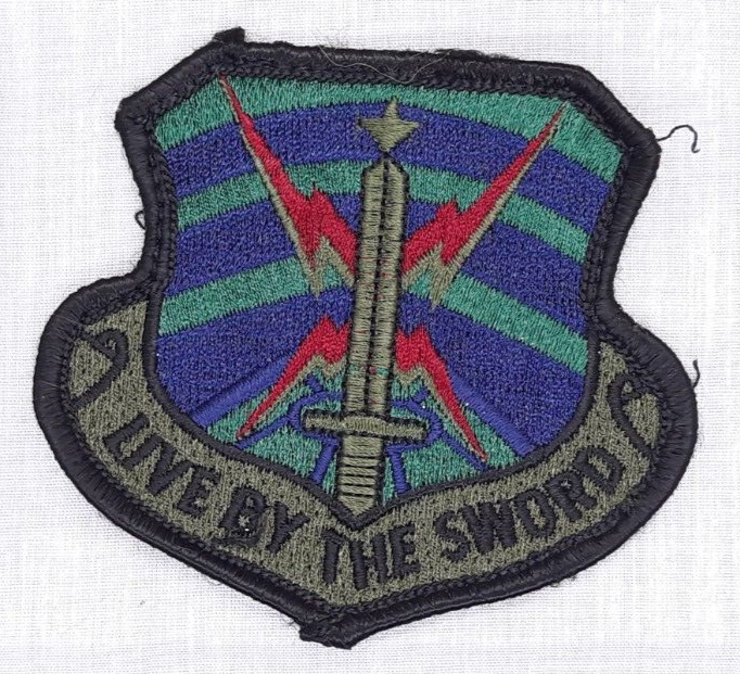 US Army Live By The Sword Vintage Uniform Patch 2 3/4&quot;X3&quot; - $4.99