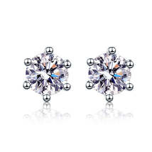 S925 Silver Fashion Classic Six Claw Moissanite Earrings - £31.80 GBP+