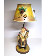 Santa Claus Holding Snowman Lamp Roman Inc 11&quot; Christmas Decoration Tea ... - £22.44 GBP