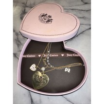 NEW Vintage Y2K Juicy Couture 3 Strand Charm Necklace In Box Gold Silver Heart - £57.94 GBP