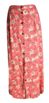 Van Heusen Women&#39;s Rust/Tan Floral Button Front Long Skirt ~M~RN 36543 - £9.73 GBP
