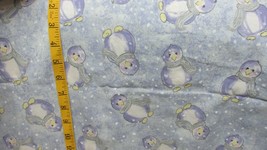 &quot;&quot;CUTE PENGUINS ON BLUE BACKGROUND&quot;&quot; - FABRIC PIECE - $8.89