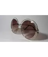 Retro 70s Boho Oversized Round Halo Sunglasses – Double Wire Gold Tone - $5.00