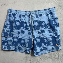 Tommy Bahama Men&#39;s L Relax Lined Board Shorts Swim Trunks Blue Palm Trees Marlin - £22.47 GBP