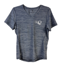 Adidas Melange Tech Womens Shirt The Q Gray Heathered Short Sleeve V Nec... - £36.53 GBP