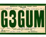 QSL Card G3GUM Green Lane Formby Lancs England 1953 - $11.88