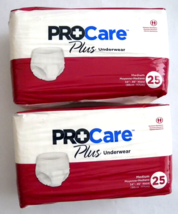 PROCARE CRP-512, 2 Packs of 25ct.(Total 50) Disposable Underwear Medium,... - £15.75 GBP