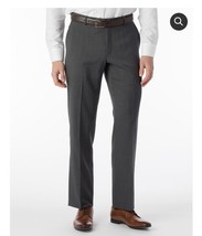 Baroni Couture Super 150s Wool Flat Front Dress Pants Size 36R US Gray - $97.02