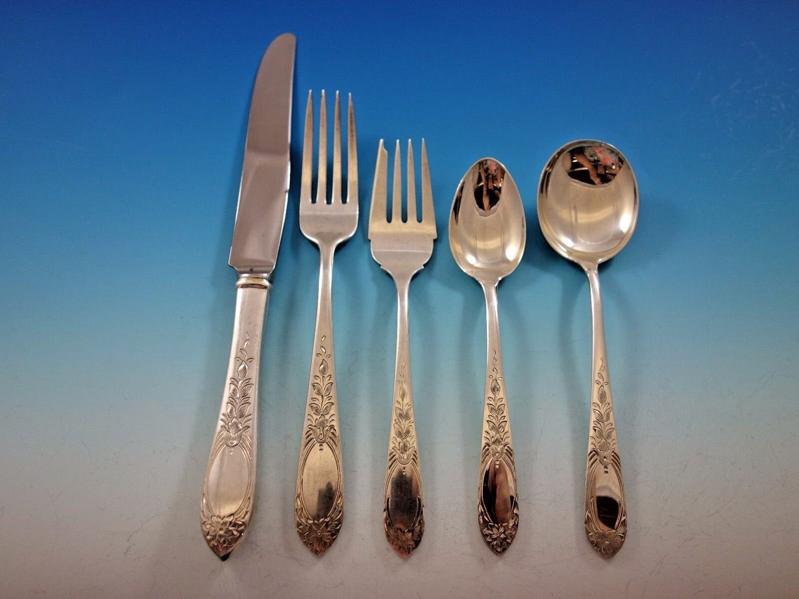 Primrose by Kirk Sterling Silver Flatware Set for 8 Service 48 Pieces - $2,945.25